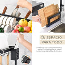 Escurridor de Platos Extensible 86 a 105 cm con Cubiertero – Organizador Sobre Bacha (ENVÍO GRATIS)
