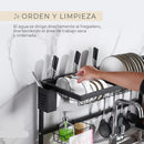 Escurridor de Platos Extensible 86 a 105 cm con Cubiertero – Organizador Sobre Bacha (ENVÍO GRATIS)