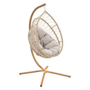 Silla colgante ovo capoon plegable beige naterial